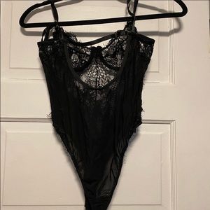 Black lace body suit